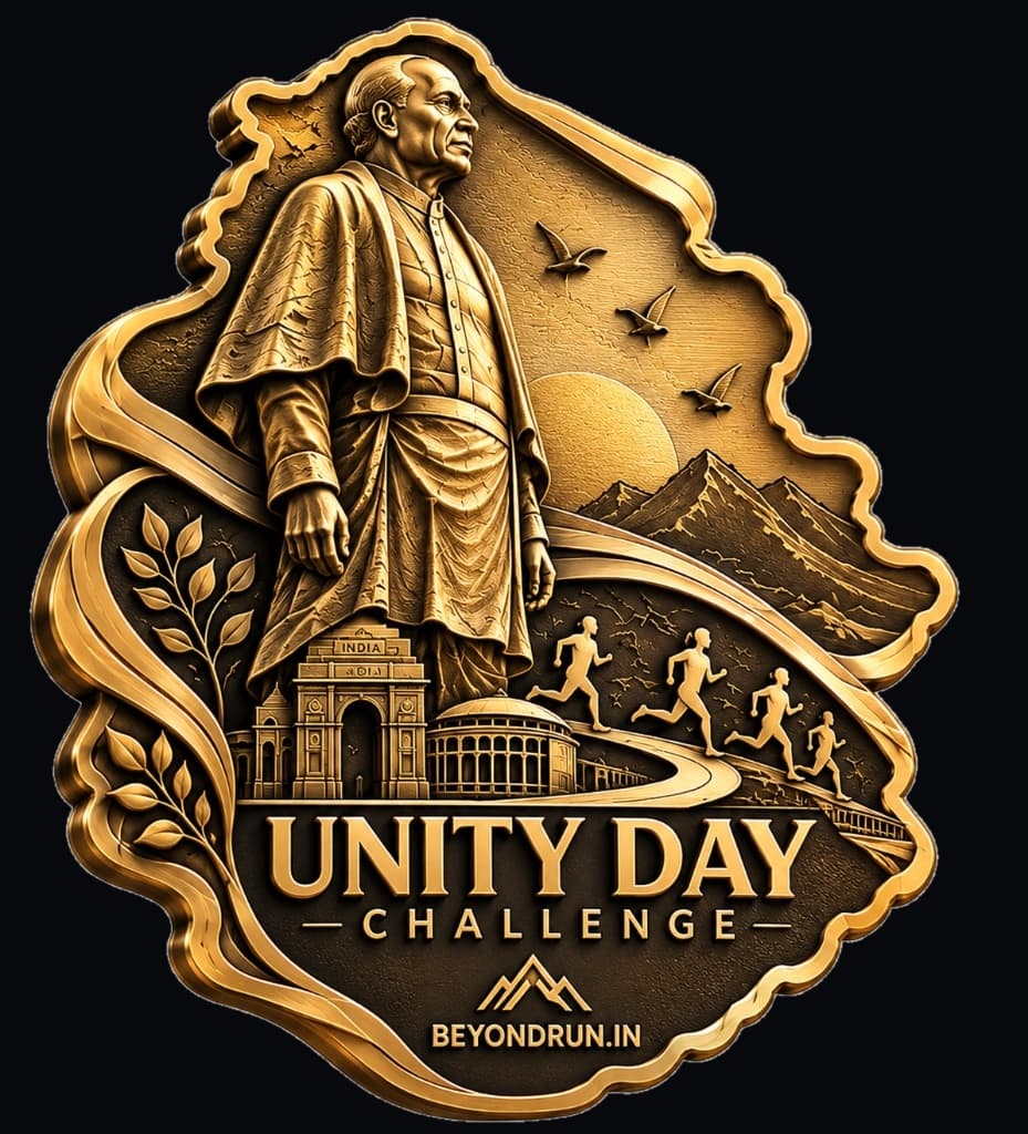 Unity Day Challenge finisher medal featuring Sardar Vallabhbhai Patel